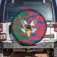 Mexico And Korean Football Spare Tire Cover Split Flag Golden Trophy Grunge