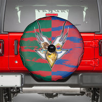 Mexico And Korean Football Spare Tire Cover Split Flag Golden Trophy Grunge