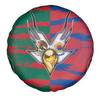 Mexico And Korean Football Spare Tire Cover Split Flag Golden Trophy Grunge