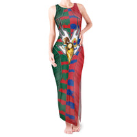 Custom Mexico And Korean Football Tank Maxi Dress Split Flag Golden Trophy Grunge