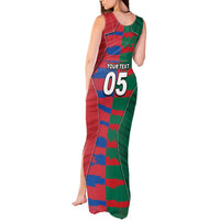 Custom Mexico And Korean Football Tank Maxi Dress Split Flag Golden Trophy Grunge