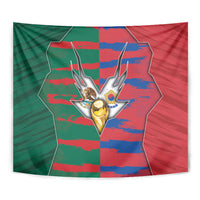 Mexico And Korean Football Tapestry Split Flag Golden Trophy Grunge