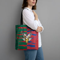 Mexico And Korean Football Tote Bag Split Flag Golden Trophy Grunge