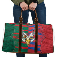 Mexico And Korean Football Travel Bag Split Flag Golden Trophy Grunge