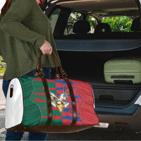 Mexico And Korean Football Travel Bag Split Flag Golden Trophy Grunge