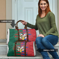 Mexico And Korean Football Travel Bag Split Flag Golden Trophy Grunge