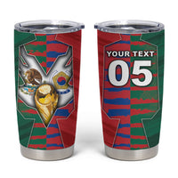 Custom Mexico And Korean Football Tumbler Cup Split Flag Golden Trophy Grunge