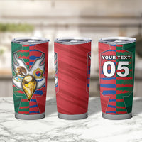 Custom Mexico And Korean Football Tumbler Cup Split Flag Golden Trophy Grunge