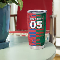 Custom Mexico And Korean Football Tumbler Cup Split Flag Golden Trophy Grunge