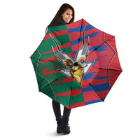 Mexico And Korean Football Umbrella Split Flag Golden Trophy Grunge