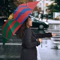 Mexico And Korean Football Umbrella Split Flag Golden Trophy Grunge