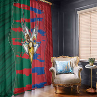 Mexico And Korean Football Window Curtain Split Flag Golden Trophy Grunge