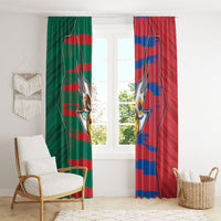 Mexico And Korean Football Window Curtain Split Flag Golden Trophy Grunge