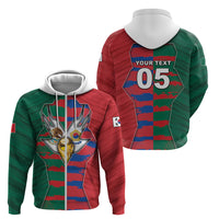 Custom Mexico And Korean Football Zip Hoodie Split Flag Golden Trophy Grunge