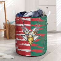 USA And Mexico Football Laundry Basket Split Flag Golden Trophy Grunge