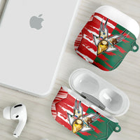 USA And Mexico Football AirPods Case Split Flag Golden Trophy Grunge