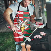 USA And Mexico Football Apron Split Flag Golden Trophy Grunge