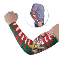 Custom USA And Mexico Football Arm Sleeves Split Flag Golden Trophy Grunge