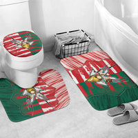 USA And Mexico Football Bathroom Set Split Flag Golden Trophy Grunge