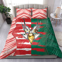 USA And Mexico Football Bedding Set Split Flag Golden Trophy Grunge