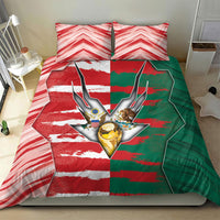 USA And Mexico Football Bedding Set Split Flag Golden Trophy Grunge