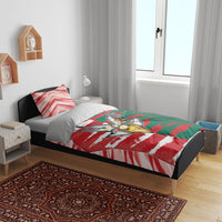 USA And Mexico Football Bedding Set Split Flag Golden Trophy Grunge