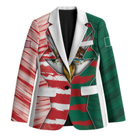 Custom USA And Mexico Football Blazer Split Flag Golden Trophy Grunge