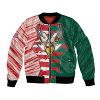 Custom USA And Mexico Football Bomber Jacket Split Flag Golden Trophy Grunge