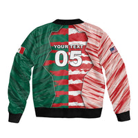 Custom USA And Mexico Football Bomber Jacket Split Flag Golden Trophy Grunge