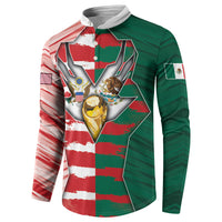 Custom USA And Mexico Football Button Sweatshirt Split Flag Golden Trophy Grunge
