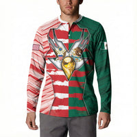Custom USA And Mexico Football Button Sweatshirt Split Flag Golden Trophy Grunge