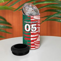 Custom USA And Mexico Football 4 in 1 Can Cooler Tumbler Split Flag Golden Trophy Grunge