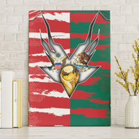 USA And Mexico Football Canvas Wall Art Split Flag Golden Trophy Grunge