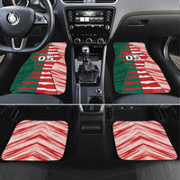 Custom USA And Mexico Football Car Mats Split Flag Golden Trophy Grunge