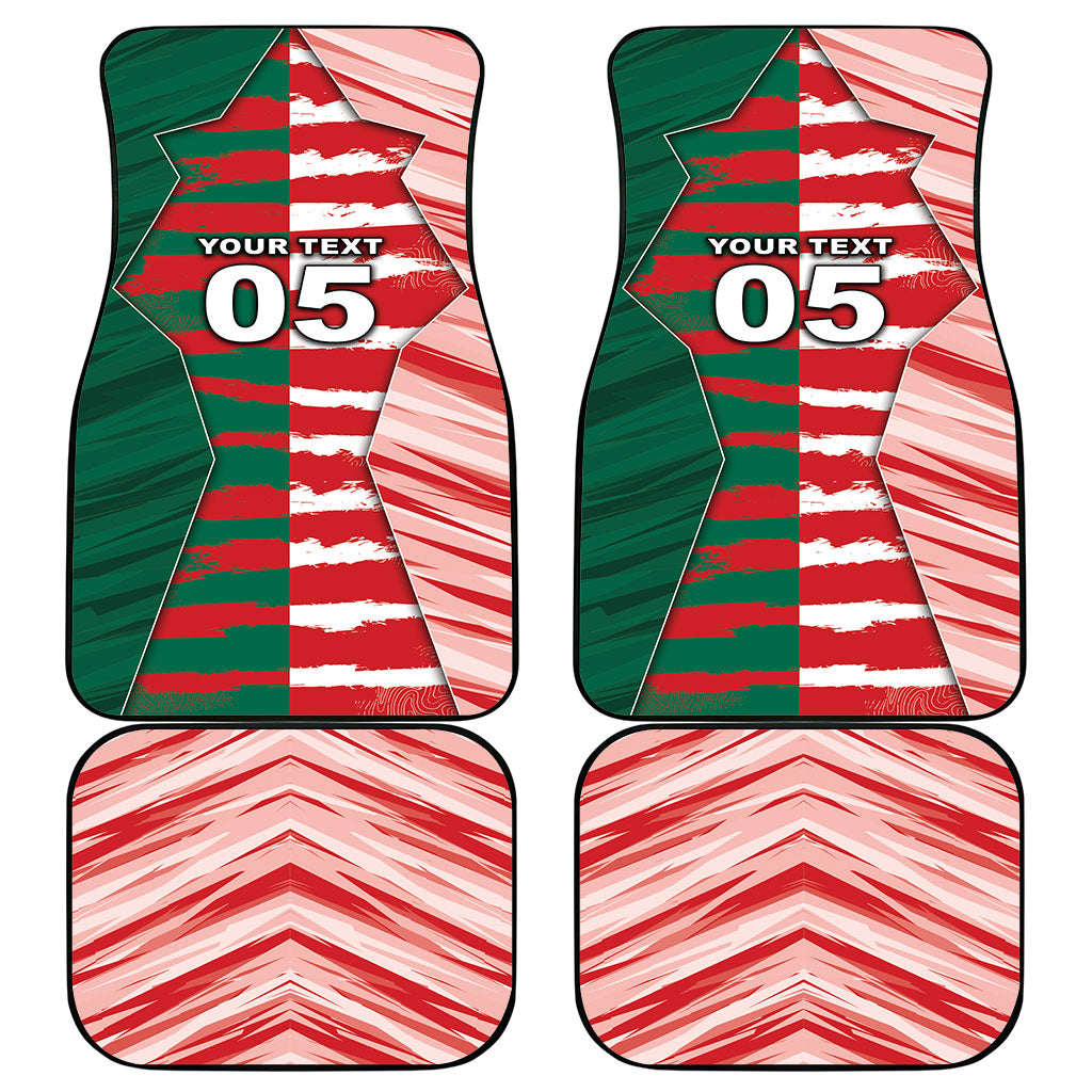 Custom USA And Mexico Football Car Mats Split Flag Golden Trophy Grunge