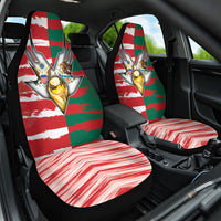 USA And Mexico Football Car Seat Cover Split Flag Golden Trophy Grunge