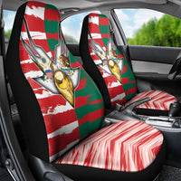 USA And Mexico Football Car Seat Cover Split Flag Golden Trophy Grunge