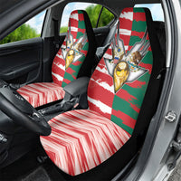 USA And Mexico Football Car Seat Cover Split Flag Golden Trophy Grunge