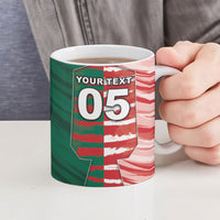 Custom USA And Mexico Football Ceramic Mug Split Flag Golden Trophy Grunge