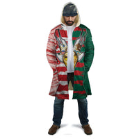 Custom USA And Mexico Football Cloak Split Flag Golden Trophy Grunge
