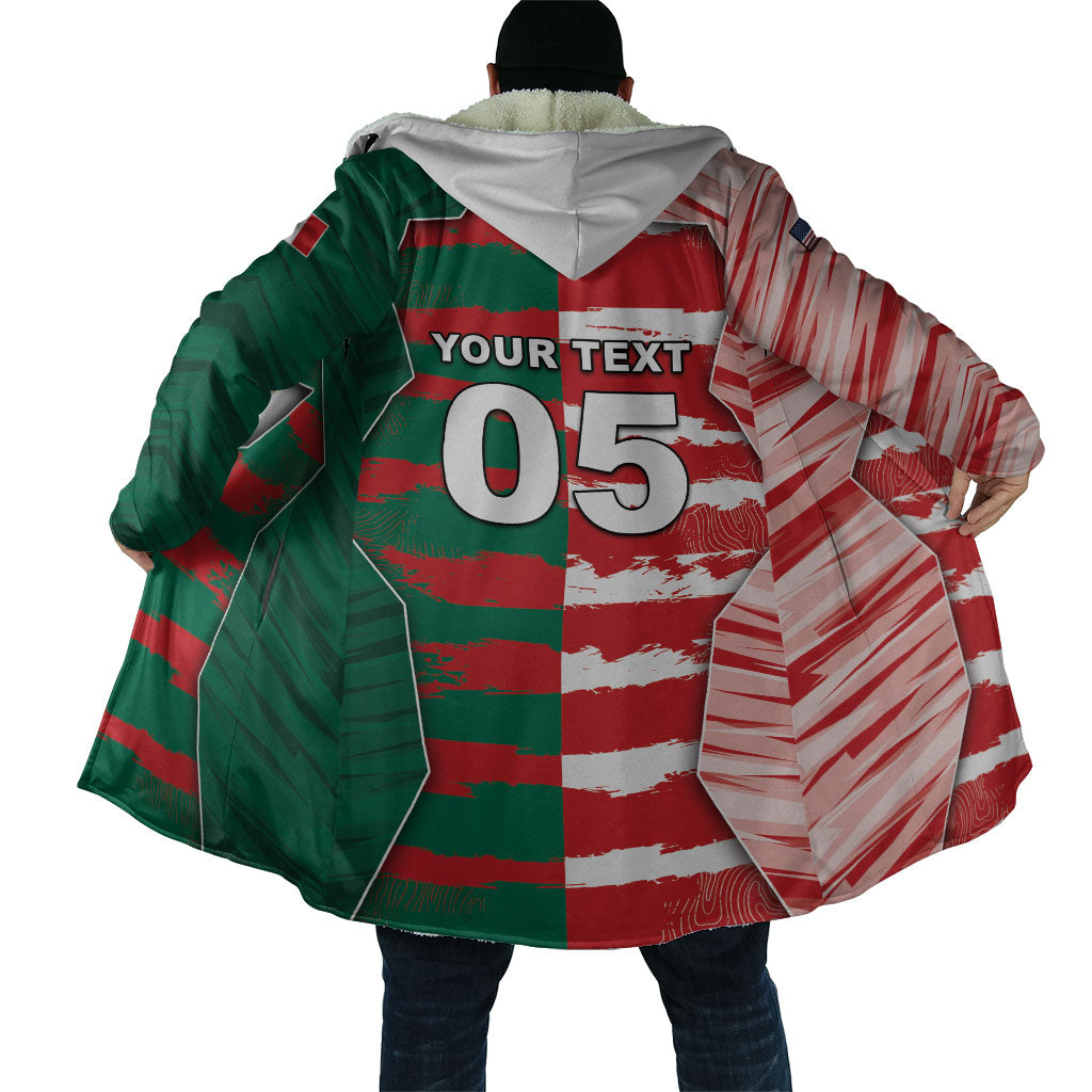 Custom USA And Mexico Football Cloak Split Flag Golden Trophy Grunge