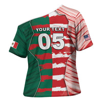 Custom USA And Mexico Football Cross Shoulder Shirt Split Flag Golden Trophy Grunge