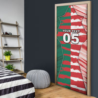 Custom USA And Mexico Football Door Cover Split Flag Golden Trophy Grunge