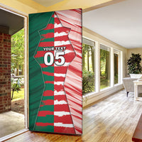 Custom USA And Mexico Football Door Cover Split Flag Golden Trophy Grunge