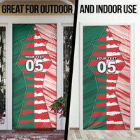 Custom USA And Mexico Football Door Cover Split Flag Golden Trophy Grunge