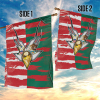 USA And Mexico Football Garden Flag Split Flag Golden Trophy Grunge