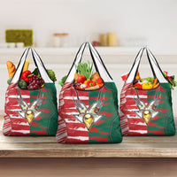 USA And Mexico Football Grocery Bag Split Flag Golden Trophy Grunge