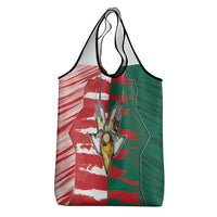 USA And Mexico Football Grocery Bag Split Flag Golden Trophy Grunge