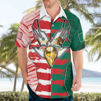 Custom USA And Mexico Football Hawaiian Shirt Split Flag Golden Trophy Grunge