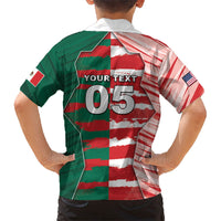 Custom USA And Mexico Football Hawaiian Shirt Split Flag Golden Trophy Grunge